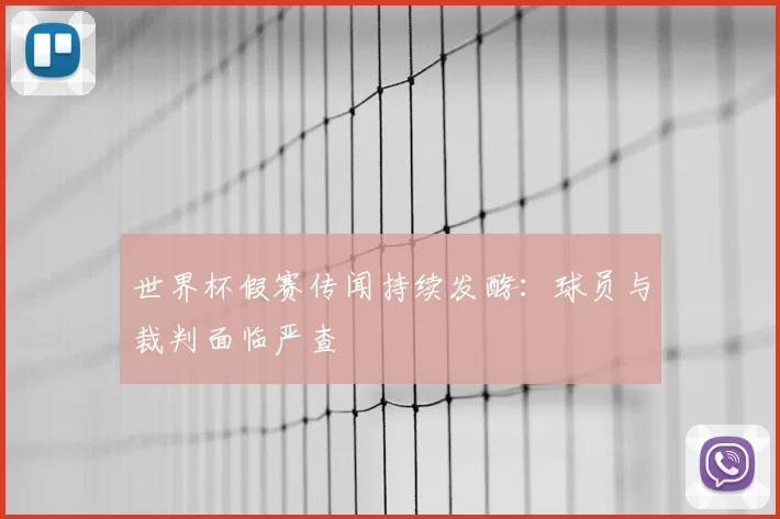 世界杯假赛传闻持续发酵：球员与裁判面临严查